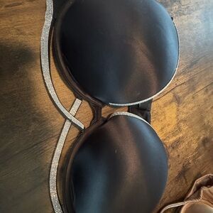 Victoria's Secret Black Bra with Sparkling Straps Bling Bling 40 c